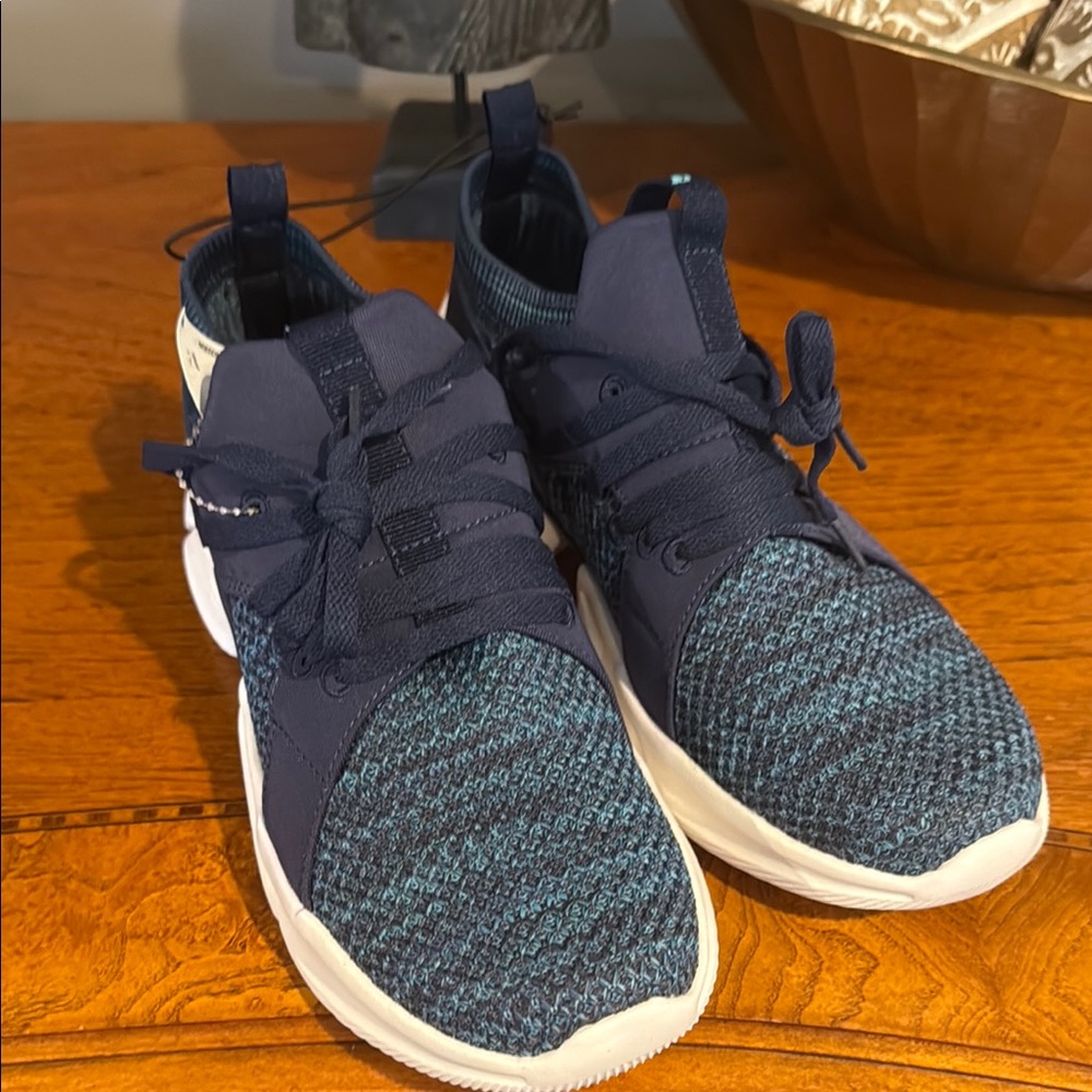 Navy and Teal Athletic Sneakers